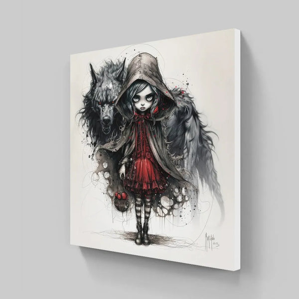 Touteladeco / Toile / Tableau / Cadeau / Anniversaire / Decoration / Gothique / Chaperon Rouge / Loup / Salon / Patrice Murciano / Cinema