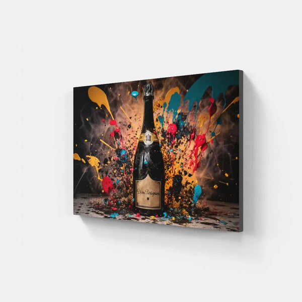 Touteladeco / Tableau Art / Luxe / Champagne / Graffiti / Pop Art / Décoration Murale / Décoration de maison / Moderne / Toile