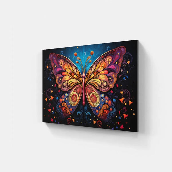 Touteladeco / Toile / Tableau / Abstrait / Pop Art / Idee Cadeau / Anniversaire / Papillons / Fusion Couleur / Decoration Moderne / Salon