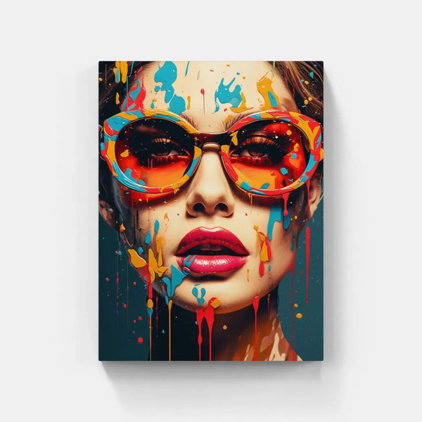Touteladeco / Tableau Pop Art / Street Art / Girl Power / Grafiti / Décoration Murale / Décoration de maison / Moderne / Graffiti / Femme / Visage / Couleur / Fleurs / Pop Art / Lunettes / Regard