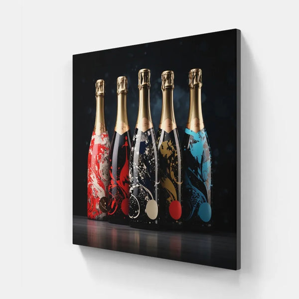Touteladeco / Tableau Art / Luxe / Champagne / Graffiti / Pop Art / Décoration Murale / Décoration de maison / Moderne / Toile / Prestige / Decoration Bar