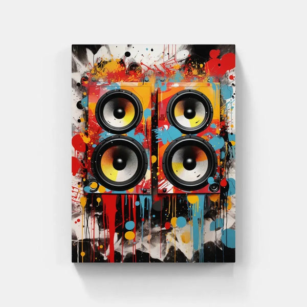 Touteladeco / Tableau Art / Casque / Musique / DJ / Deejay / Graffiti / Pop Art / Décoration Murale / Décoration de maison / Moderne / Toile / Enceinte / Cadeau
