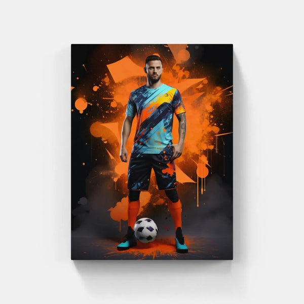 Touteladeco / Toile / Tableau / Cadeau / Anniversaire / Sport / Ballon / Foot / Footballeur / Messi / Decoration Chambre / Graffiti / Maillot / Short