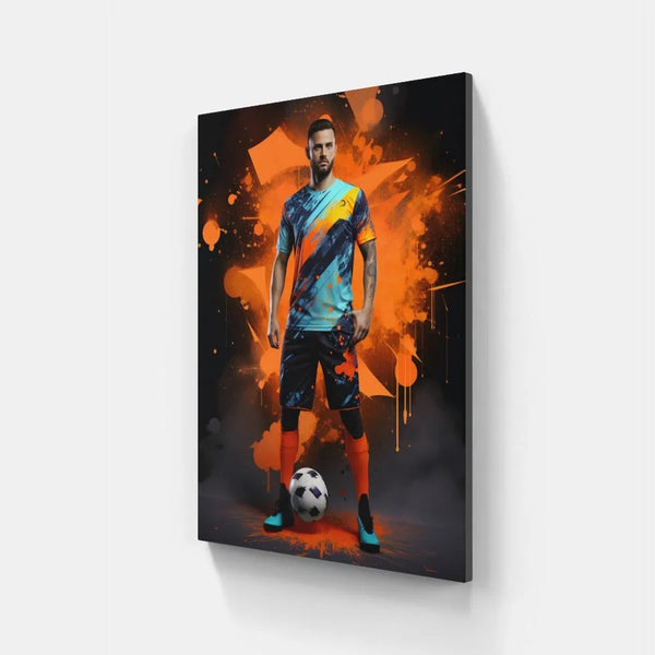 Touteladeco / Toile / Tableau / Cadeau / Anniversaire / Sport / Ballon / Foot / Footballeur / Messi / Decoration Chambre / Graffiti / Maillot / Short