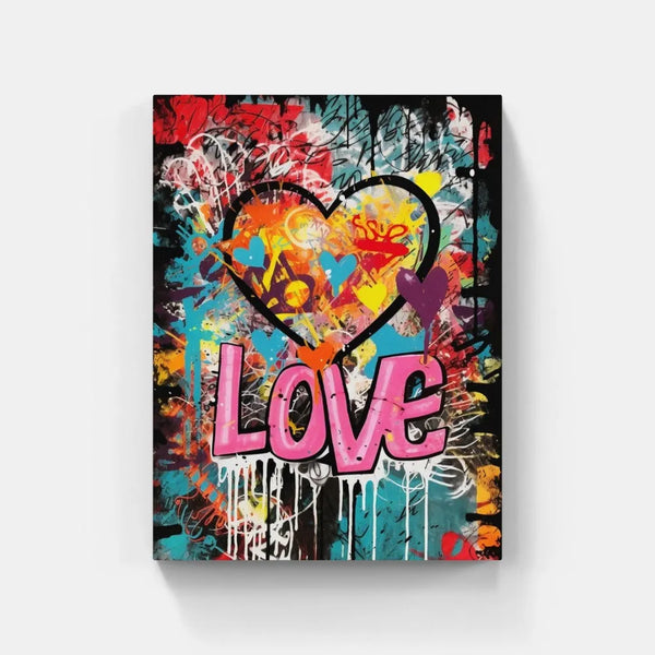 Touteladeco / Tableau Art / Banksy / Street Art / Love / Street / Couleur / Graffiti / Pop Art / Décoration Murale / Décoration de maison / Moderne / Toile