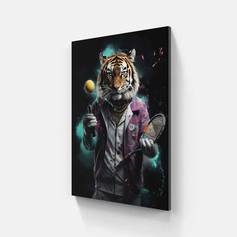 Touteladeco / Toile / Tableau / Cadeau / Anniversaire / Pop Art / Felins / Sport / Tennis / Balle / Sportswear / decoration Chambre / Salon