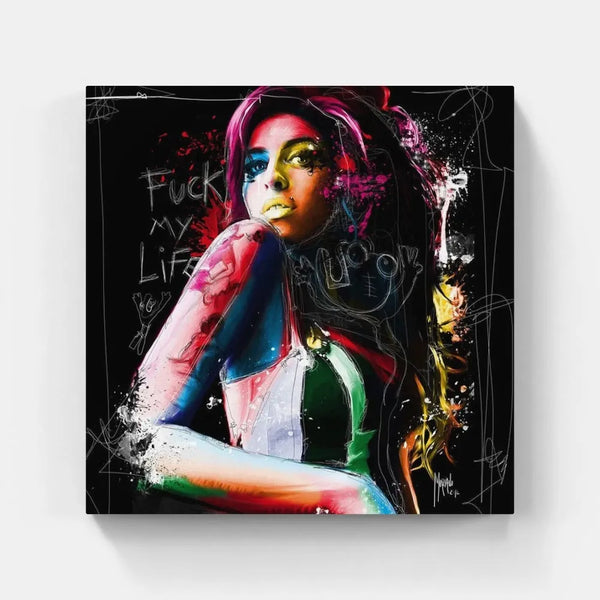 Touteladeco / Tableau Art / Musique / Amy Winehouse / Patrice Murciano / Pop Art / Décoration Murale / Décoration de maison / Moderne / Toile
