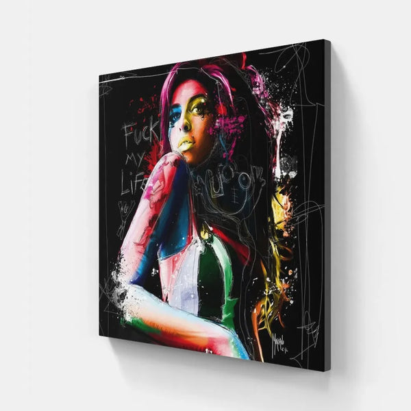 Touteladeco / Tableau Art / Musique / Amy Winehouse / Patrice Murciano / Pop Art / Décoration Murale / Décoration de maison / Moderne / Toile