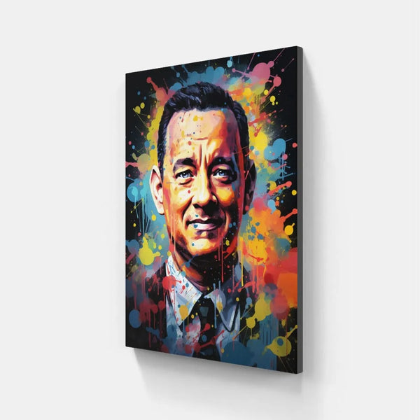 Touteladeco / Toile / Tableau / Cadeau / CInema / Oscars / Tom Hanks / Acteur / Forrest Gump / Decoration Salon / Pop Art