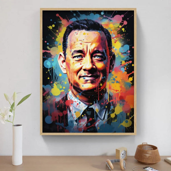 Touteladeco / Toile / Tableau / Cadeau / CInema / Oscars / Tom Hanks / Acteur / Forrest Gump / Decoration Salon / Pop Art
