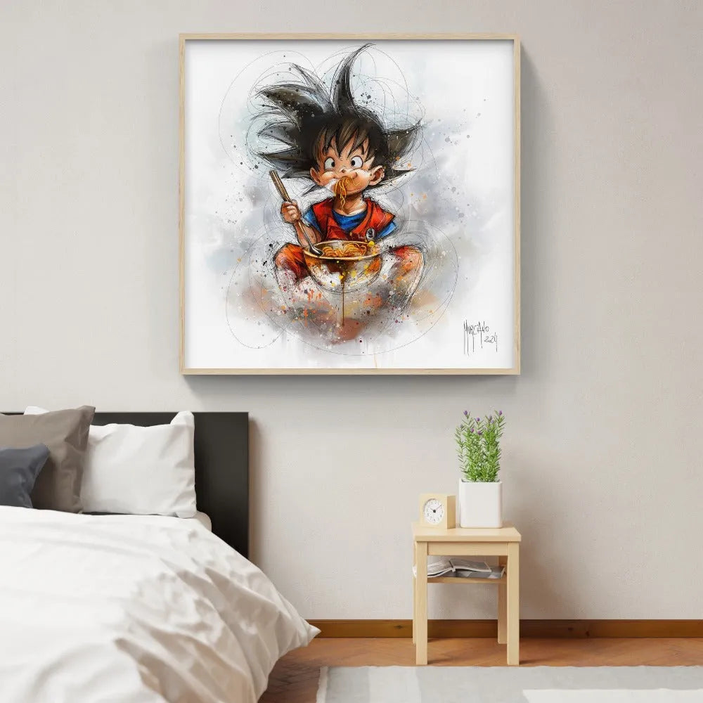 Touteladeco / toile / Tableau / Manga / Anime / Dragon Ball / DBZ / Patrice Murciano / Decoration / Idee Cadeau / Anniversaire / Sangoku / Songoku / Ramen / Decoration Murale / Salon / Chambre