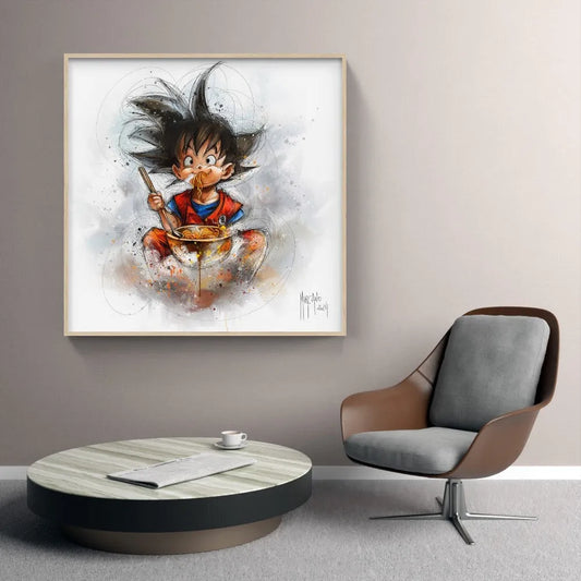Touteladeco / toile / Tableau / Manga / Anime / Dragon Ball / DBZ / Patrice Murciano / Decoration / Idee Cadeau / Anniversaire / Sangoku / Songoku / Ramen / Decoration Murale / Salon / Chambre