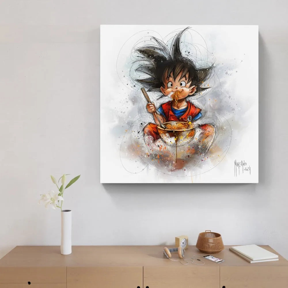 Touteladeco / toile / Tableau / Manga / Anime / Dragon Ball / DBZ / Patrice Murciano / Decoration / Idee Cadeau / Anniversaire / Sangoku / Songoku / Ramen / Decoration Murale / Salon / Chambre