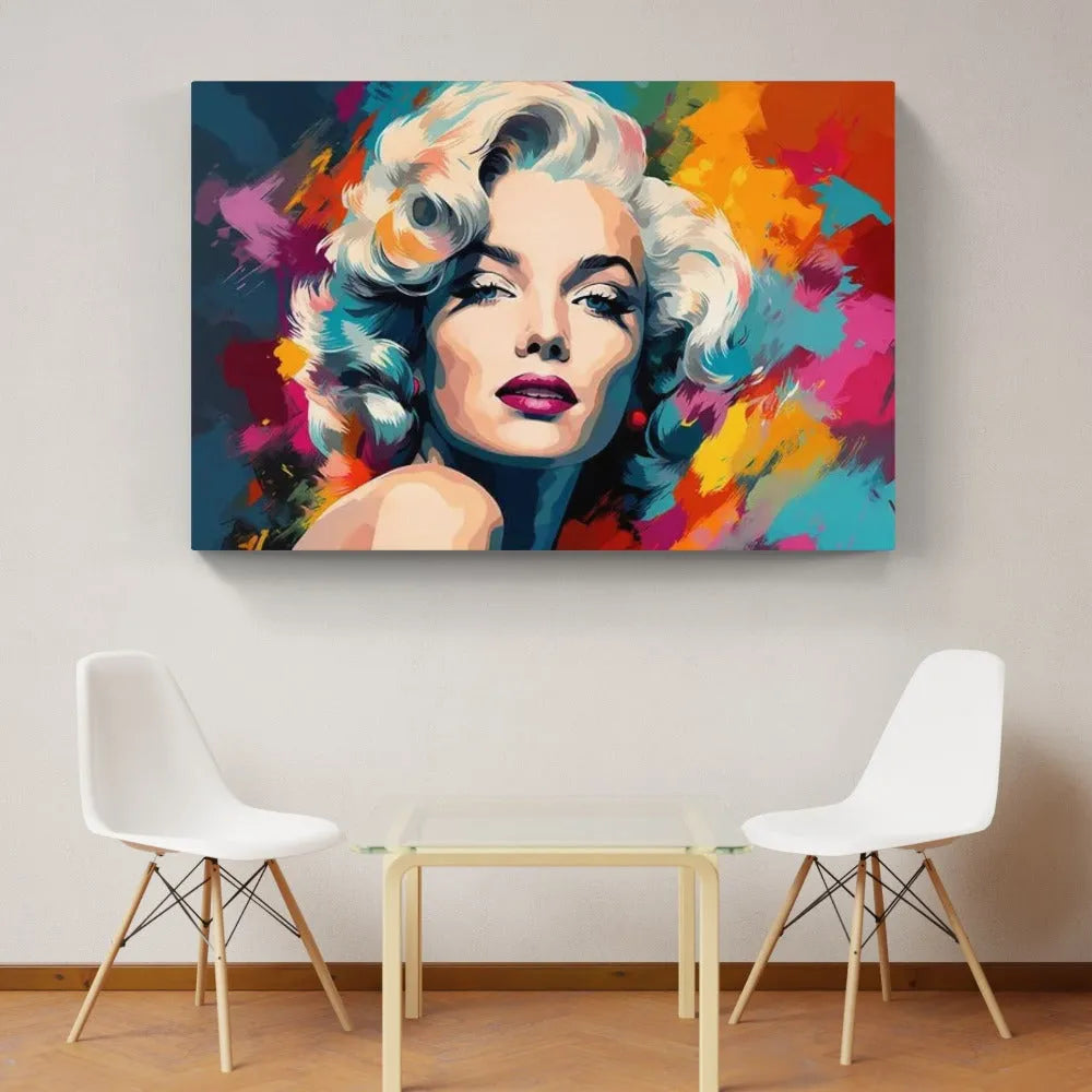 Touteladeco / Tableau Art / Films / Marilyn Monroe / Pop Art / Décoration Murale / Décoration de maison / Moderne / Toile