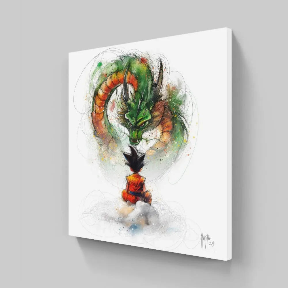 Touteladeco / toile / Tableau / Manga / Anime / Dragon Ball / DBZ / Patrice Murciano / Decoration / Idee Cadeau / Anniversaire / Sangoku / Songoku / Ramen / Decoration Murale / Salon / Chambre / Shenron / Boule de Cristale