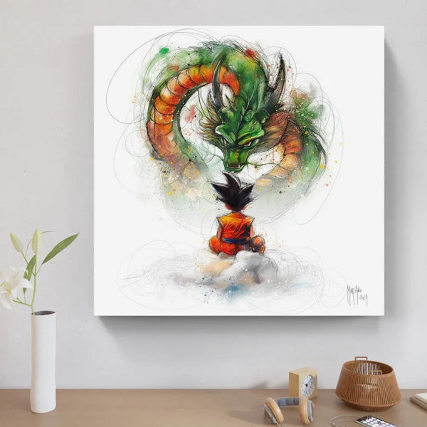 Touteladeco / toile / Tableau / Manga / Anime / Dragon Ball / DBZ / Patrice Murciano / Decoration / Idee Cadeau / Anniversaire / Sangoku / Songoku / Ramen / Decoration Murale / Salon / Chambre / Shenron / Boule de Cristale