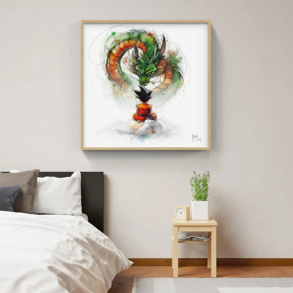 Touteladeco / toile / Tableau / Manga / Anime / Dragon Ball / DBZ / Patrice Murciano / Decoration / Idee Cadeau / Anniversaire / Sangoku / Songoku / Ramen / Decoration Murale / Salon / Chambre / Shenron / Boule de Cristale