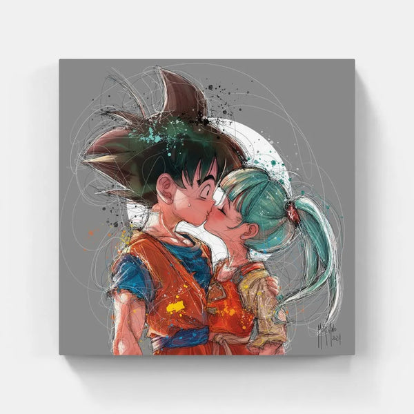 Touteladeco / toile / Tableau / Manga / Anime / Dragon Ball / DBZ / Patrice Murciano / Decoration / Idee Cadeau / Anniversaire / Sangoku / Songoku / Ramen / Decoration Murale / Salon / Chambre / Shenron / Boule de Cristale / PIccolo / Petit Coeur / Bisous
