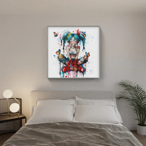 Touteladeco / toile / Tableau / Manga / Anime / Dragon Ball / DBZ / Patrice Murciano / Decoration / Idee Cadeau / Anniversaire / Sangoku / Songoku / Ramen / Decoration Murale / Salon / Chambre / Shenron / Boule de Cristale / Bulma