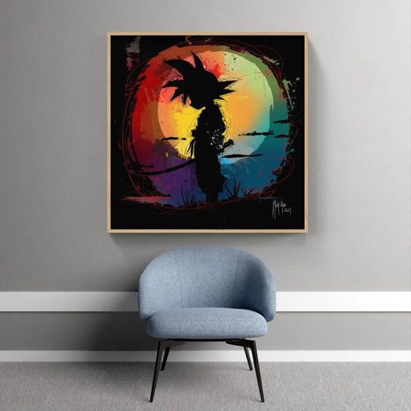 Touteladeco / toile / Tableau / Manga / Anime / Dragon Ball / DBZ / Patrice Murciano / Decoration / Idee Cadeau / Anniversaire / Sangoku / Songoku / Ramen / Decoration Murale / Salon / Chambre / Shenron / Boule de Cristale / Sunshine / Goku