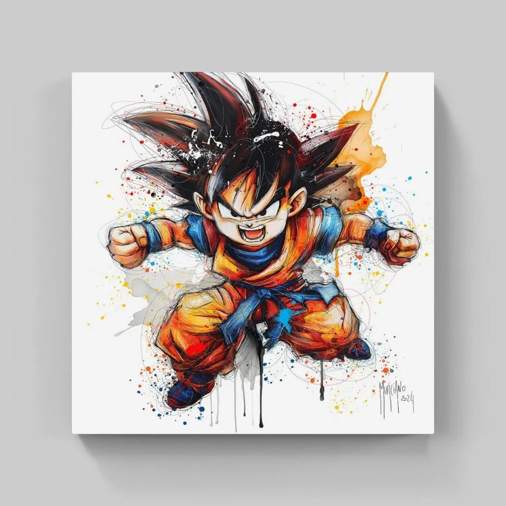 Touteladeco / toile / Tableau / Manga / Anime / Dragon Ball / DBZ / Patrice Murciano / Decoration / Idee Cadeau / Anniversaire / Sangoku / Songoku / Ramen / Decoration Murale / Salon / Chambre / Shenron / Boule de Cristale / Goku / Angry / Colere