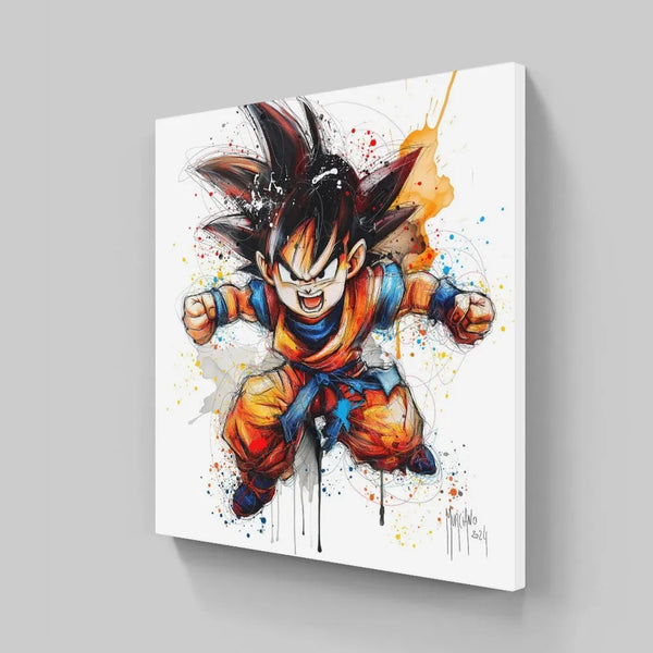 Touteladeco / toile / Tableau / Manga / Anime / Dragon Ball / DBZ / Patrice Murciano / Decoration / Idee Cadeau / Anniversaire / Sangoku / Songoku / Ramen / Decoration Murale / Salon / Chambre / Shenron / Boule de Cristale / Goku / Angry / Colere