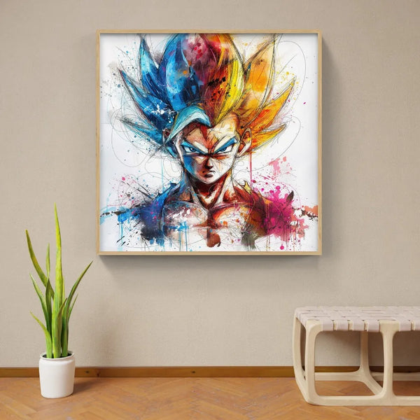 Touteladeco / toile / Tableau / Manga / Anime / Dragon Ball / DBZ / Patrice Murciano / Decoration / Idee Cadeau / Anniversaire / Sangoku / Songoku / Ramen / Decoration Murale / Salon / Chambre / Shenron / Boule de Cristale / Goku / Super Saiyan / Vegeta / Super Guerrier