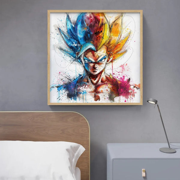 Touteladeco / toile / Tableau / Manga / Anime / Dragon Ball / DBZ / Patrice Murciano / Decoration / Idee Cadeau / Anniversaire / Sangoku / Songoku / Ramen / Decoration Murale / Salon / Chambre / Shenron / Boule de Cristale / Goku / Super Saiyan / Vegeta / Super Guerrier