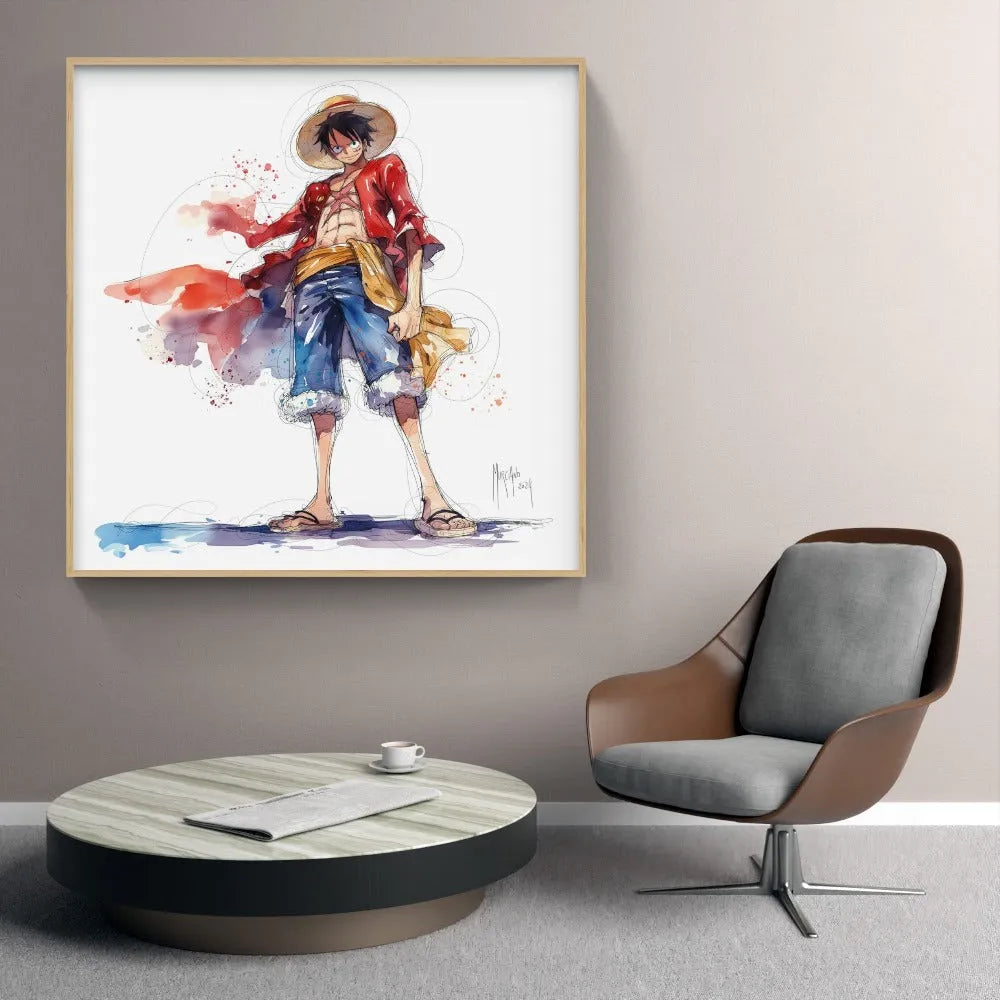 Touteladeco / Toile / Tableau / Manga / Anime / Decoration / Cadeau / Anniversaire / Patrice Murciano / Luffy / One Piece / Decoration Chambre