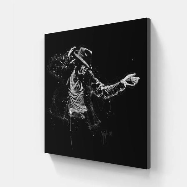 Touteladeco / Tableau Art / Musique / Michael Jackson / Billie Jean / Patrice Murciano / Pop Art / Décoration Murale / Décoration de maison / Moderne / Toile / POP / King / Chanteur