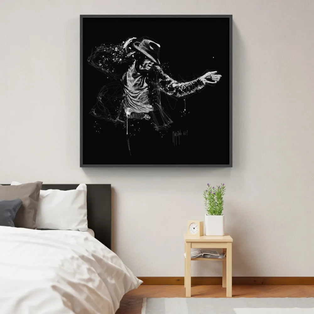 Touteladeco / Tableau Art / Musique / Michael Jackson / Billie Jean / Patrice Murciano / Pop Art / Décoration Murale / Décoration de maison / Moderne / Toile / POP / King / Chanteur