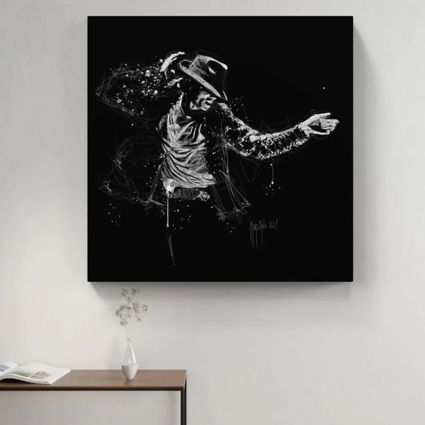 Touteladeco / Tableau Art / Musique / Michael Jackson / Billie Jean / Patrice Murciano / Pop Art / Décoration Murale / Décoration de maison / Moderne / Toile / POP / King / Chanteur