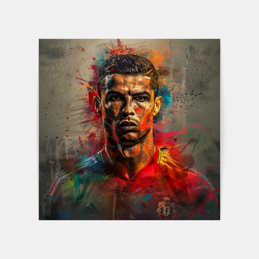 Touteladeco / Toile / Tableau / Decoration Salon / Chambre / Sport / Fotball / Ballon / Cadeau / Cristiano Ronaldo / Ballon d'or / Ronaldo / Real Madrid