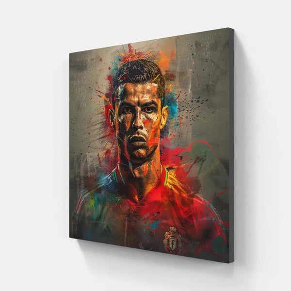 Touteladeco / Toile / Tableau / Decoration Salon / Chambre / Sport / Fotball / Ballon / Cadeau / Cristiano Ronaldo / Ballon d'or / Ronaldo / Real Madrid