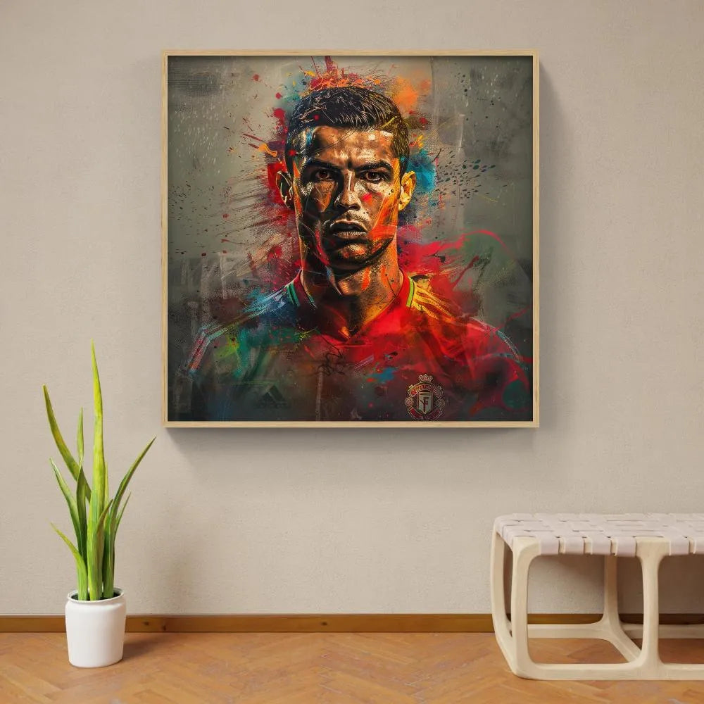 Touteladeco / Toile / Tableau / Decoration Salon / Chambre / Sport / Fotball / Ballon / Cadeau / Cristiano Ronaldo / Ballon d'or / Ronaldo / Real Madrid
