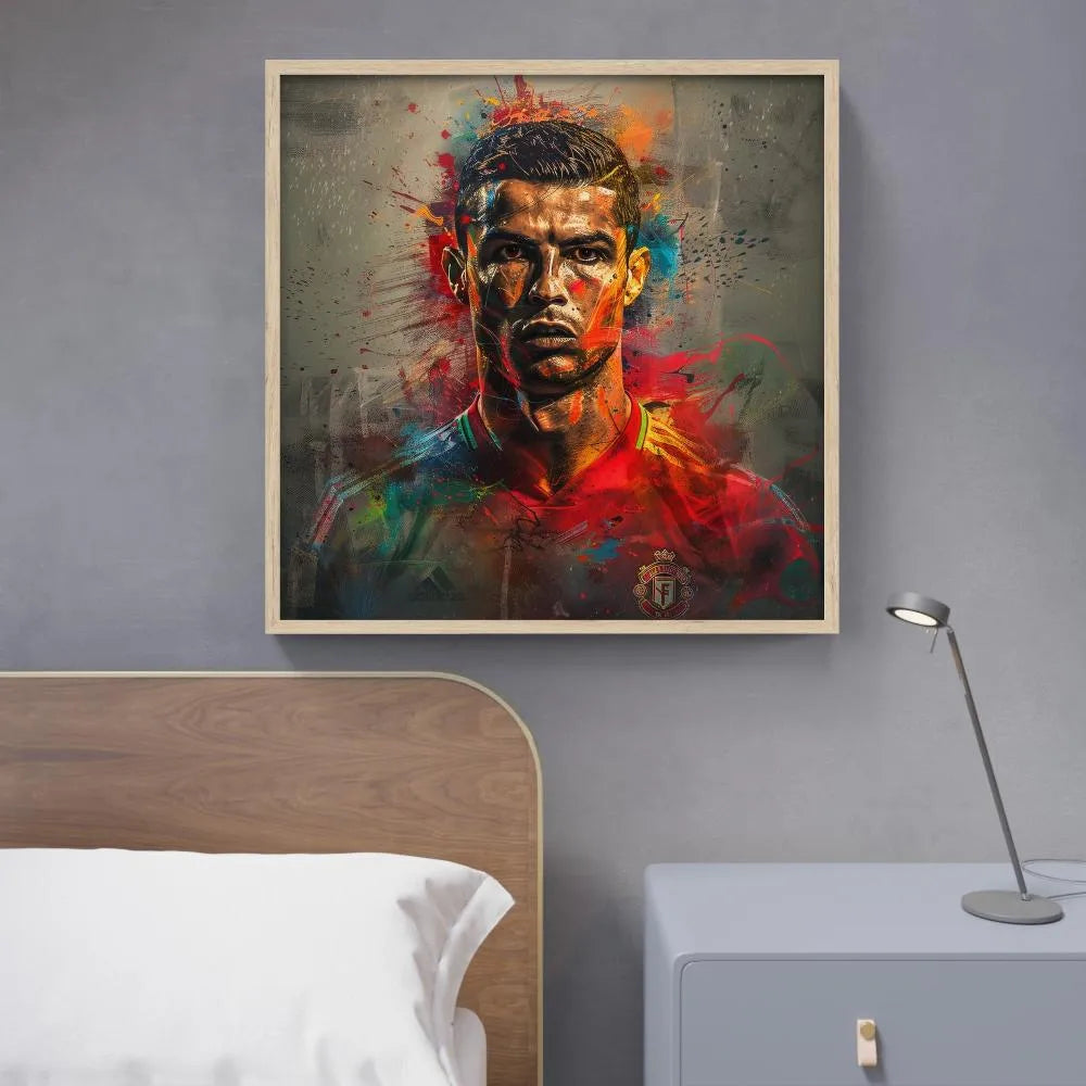 Touteladeco / Toile / Tableau / Decoration Salon / Chambre / Sport / Fotball / Ballon / Cadeau / Cristiano Ronaldo / Ballon d'or / Ronaldo / Real Madrid
