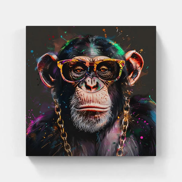 Touteladeco / Bijoux / Pop Art / Collier en OR / Bling Bling / toile / singe / animaux / graffiti / dj / casque / tableaux  / decoration / Cadeau