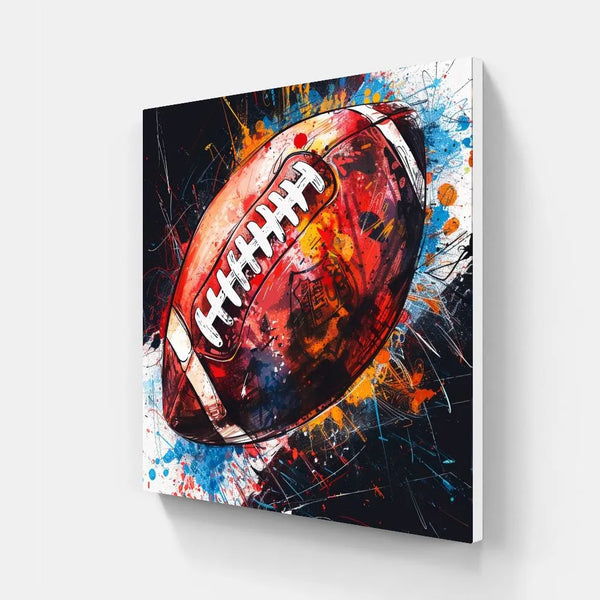 Touteladeco / Toile / Tableau / Decoration / Salon / Chambre / Cadeau / Anniversaire / Sport / Football Americain / NFL / Ballon 