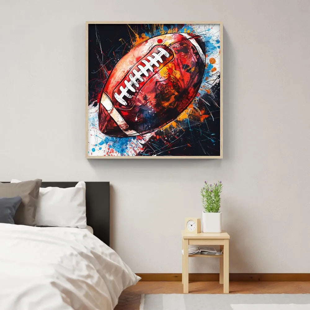 Touteladeco / Toile / Tableau / Decoration / Salon / Chambre / Cadeau / Anniversaire / Sport / Football Americain / NFL / Ballon 