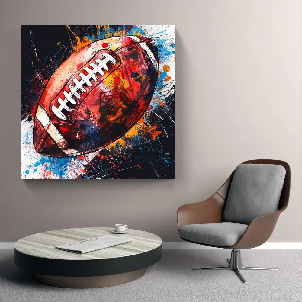 Touteladeco / Toile / Tableau / Decoration / Salon / Chambre / Cadeau / Anniversaire / Sport / Football Americain / NFL / Ballon 