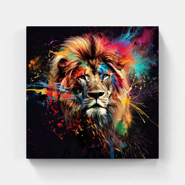 Touteladeco / Tableau Pop Art / Pop Art / Décoration Murale / Moderne / Lion / Famille / Roi / Toile / Tableau / Couleurs / Cadeau