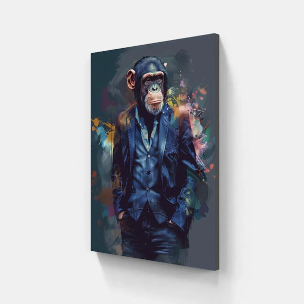 Touteladeco / Tableau Pop Art / Singe / Décoration Murale / Moderne / Pop Art / Couleur / Graffiti / Toile / Tableau / Cadeau / Businessman / Costume
