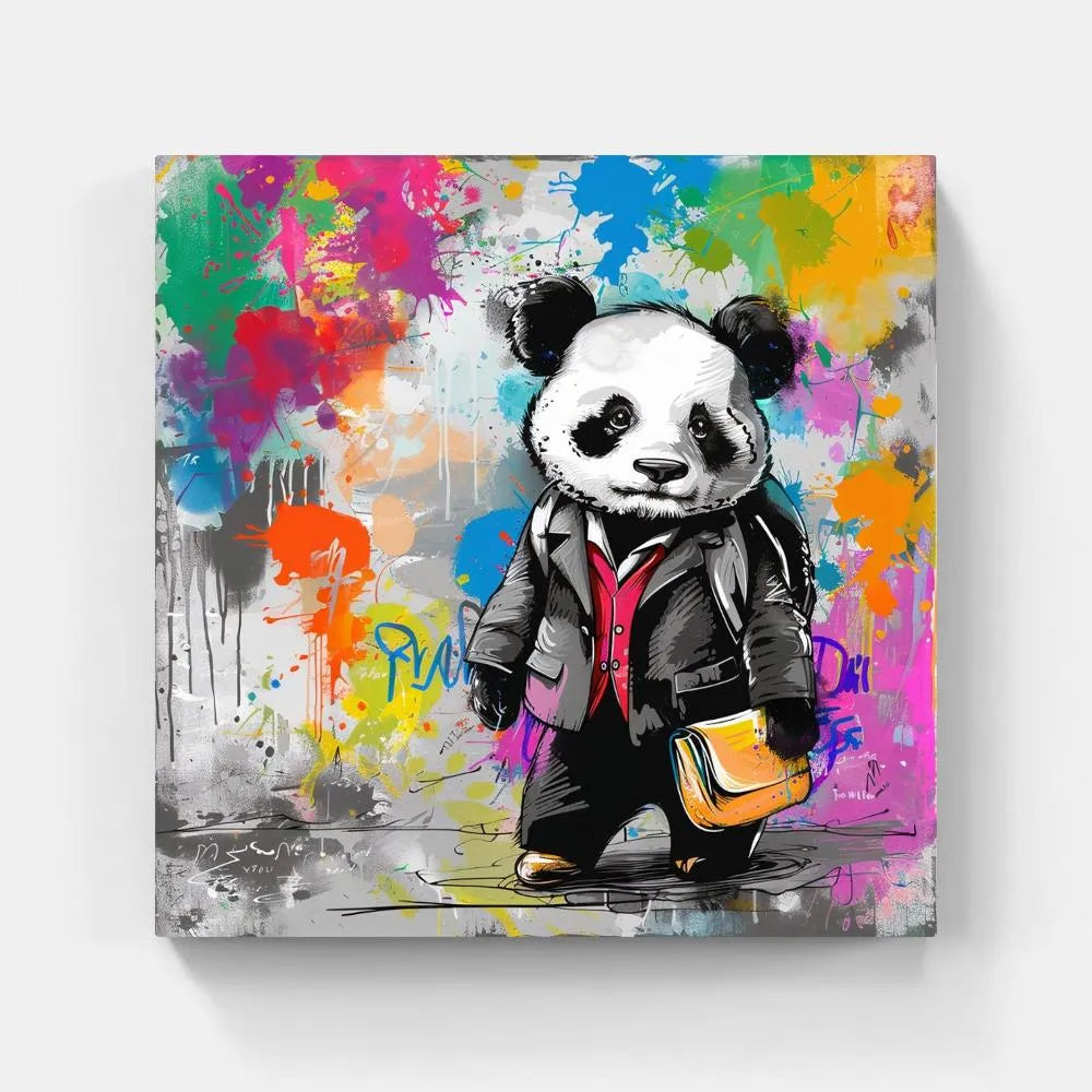 Touteladeco / Tableau / Toile / Animaux / Panda / Décoration Murale / Décoration de maison / Moderne / Costume / Enfant / Ecole / Pop Art / Graffiti