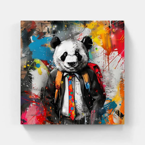 Touteladeco / Tableau / Toile / Animaux / Panda / Décoration Murale / Décoration de maison / Moderne / Costume / Etudiant / Ecole / Pop Art / Graffiti / Sac à dos
