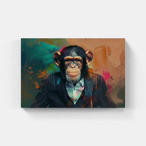 Touteladeco / Tableau Pop Art / Singe / Décoration Murale / Moderne / Pop Art / Couleur / Graffiti / Toile / Tableau / Cadeau / Businessman / Costume