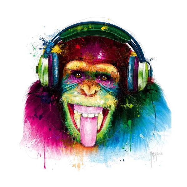 Touteladeco / Tableau Pop Art / Singe / Décoration Murale / Moderne / Pop Art / Couleur / Graffiti / Toile / Tableau / Patrice Murciano / DJ