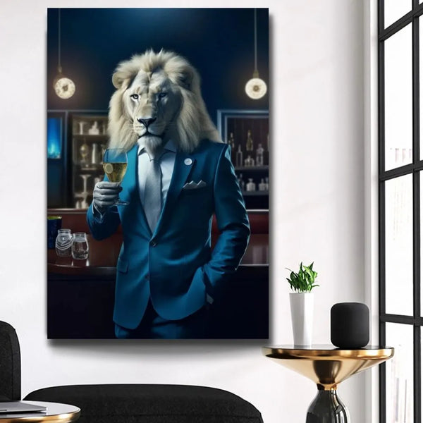 Touteladeco / Tableau Pop Art / Animaux / Lion / Décoration Murale / Décoration de maison / Moderne