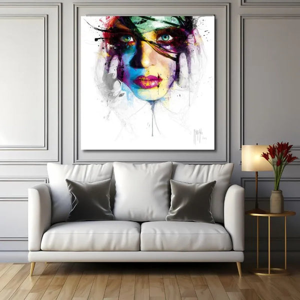 Touteladeco / Tableau Art / Visage / femme / Art / Patrice Murciano / Pop Art / Décoration Murale / Décoration de maison / Moderne / Toile 