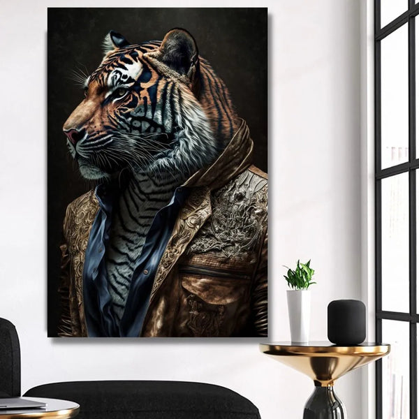 Touteladeco / Tableau Pop Art / Animaux / Tigre / Décoration Murale / Décoration de maison / Moderne