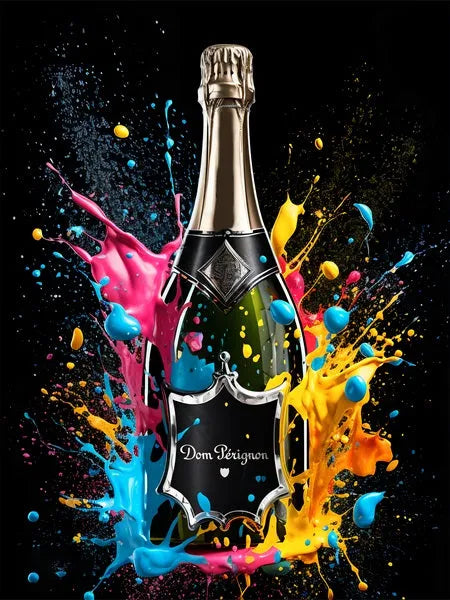Touteladeco / Tableau Art / Luxe / Champagne / Graffiti / Pop Art / Décoration Murale / Décoration de maison / Moderne / Toile